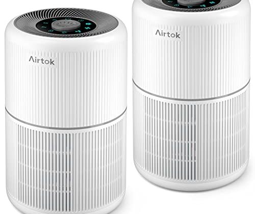 2 Pack Air Purifier for Home Bedroom with H13 True HEPA Filter for Smoke, Smokers, Dust, Odors, Pollen, Pet Dander | Quiet 99.9% Removal to 0.1 Microns | White Available for California