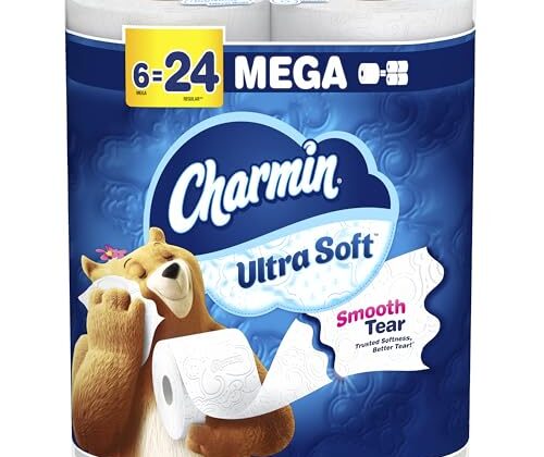 Charmin Ultra Soft Toilet Paper 6 Mega Rolls, 224 Sheets Per Roll, 1.5 pounds