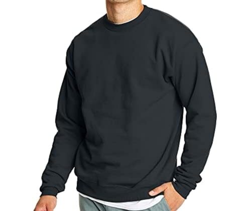 Hanes Men's EcoSmart Sweatshirt, Black, Large