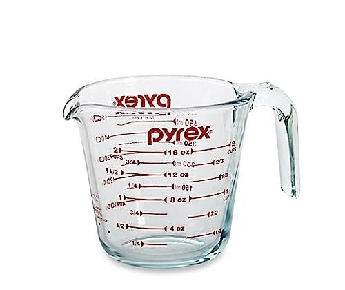 Pyrex Prepware 6001075 Measuring Cup, Red Graphics, Clear