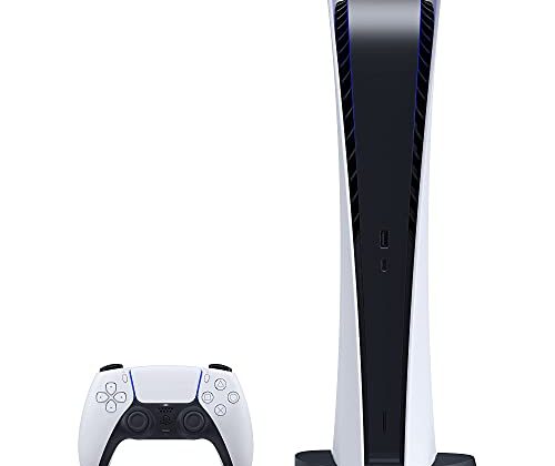 Sony PS5 PlayStation 5 Digital Edition Gaming Console + Wireless Controller - 16GB GDDR6 RAM, 825GB SSD, 120Hz 8K Output, White