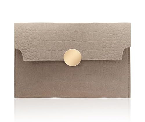 AfitLulu Felt Clutch Purses for Women, Envelope Handbags for Women with Magnetic Snap-Fastener, Fashionable Evening Bag (Brown)