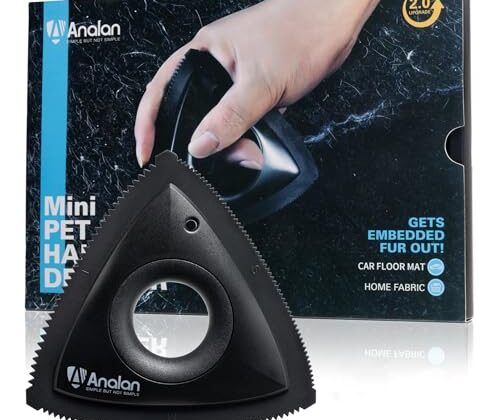 Analan Mini Pet Hair Remover for Car Detailing Supplies, Carpet Dog Hair Remover for Car Interior, Triangle Dog Hair Remover for Auto Detailing, Couch, Furniture, Lint, Carpet(Multi-Color)