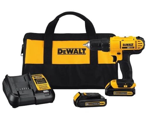 DEWALT 20V Max Cordless Drill/Driver Kit, 2 Batteries and Charger Included (DCD771C2)
