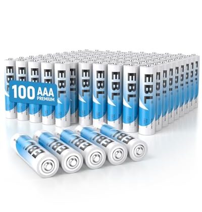 EBL AAA Batteries 100 Count, Alkaline Triple A Batteries 1.5V Batteries Ultra Long Lasting Alkaline Battery, 10-Year Shelf Life