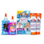 Fluffy Slime Kit, Includes Elmer’s Translucent Color Glue, Elmer’s Glitter Glue, Fluffy Slime Activator, 4 Count
