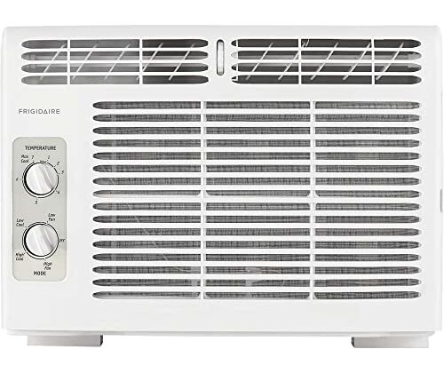 Frigidaire 5,000 BTU Window-Mounted Air Conditioner, Cools Up to 250 Sq. Ft., Quiet Operation, Effortless Temperature Control, 2 Fan Speeds, Auto Restart, White