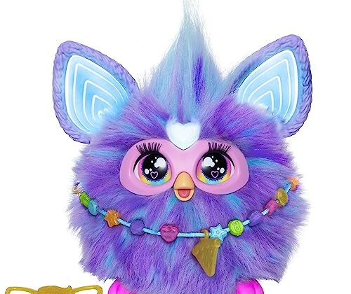 Furby Purple, 15 Fashion Accessories, Interactive Plush Toys for 6 Year Old Girls & Boys & Up, Voice Activated Animatronic