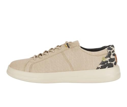 Hey Dude Women's Karina Classic Tan/Leopard Size W7 | Women's Shoes | Women's Slip On Sneakers | Comfortable & Light-Weight