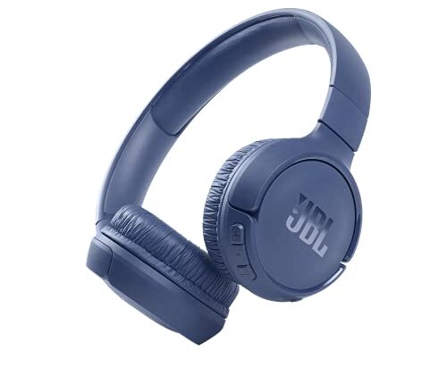 JBL Tune 510BT - Bluetooth headphones with up to 40 hours battery, microphone for call, foldable and comfortable, Android and iOs compatible (Blue)