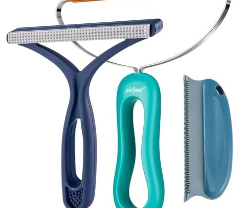 Pet Hair Remover 3-Pack, Dog Cat Hair Remover, Lint Shaver Cleaner Pro, Fur Removal Tool, Portable Carpet Scraper, Fuzz Rollers Hairball Brush for Carpets, Clothes, Car Mats, Couch, Pet Bed, Furniture