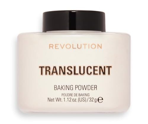 Revolution, Loose Baking Powder, Makeup Setting Powder, Long Lasting Coverage, Mattifies & Reduces Shine, Translucent, 1.12 oz