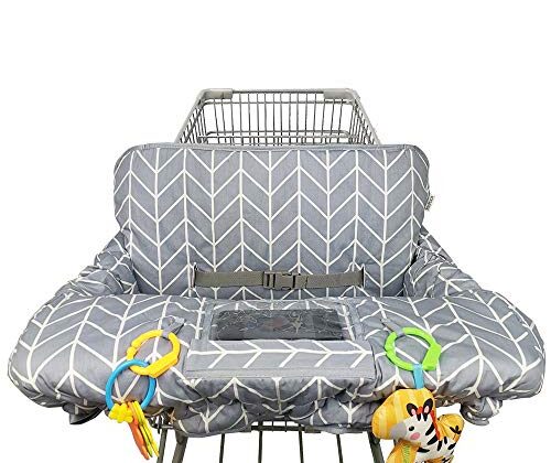 Shopping Cart Cover for Baby ICOPUCA Cotton High Chair Cover, Reversible, Machine Washable for Infant, Toddler, Boy or Girl (Grey Arrow Print)