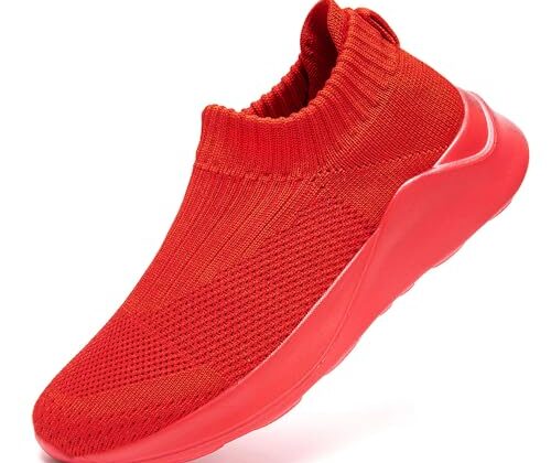 WYGRQBN Womens Fashion Sneakers Walking Lightweight Tennis Shoes Sports Workout Gym Shoes for Running Red 8.5