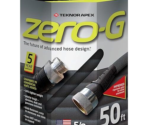 zero-G 4001-50 Lightweight, Ultra Flexible, Durable, Kink-Free Garden Hose, 5/8-Inch by 50-Feet,Black