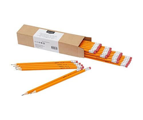 Amazon Basics Woodcased Classroom #2 Pencils with Erasers, Pre-sharpened, HB Lead, Value Pack of 30 count, Orange