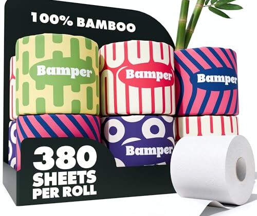 Bamboo Toilet Paper, 3-Ply & 380 Sheets, Soft & Strong Organic Bath Tissue, Chemical-Free & Hypoallergenic, Septic Safe, PFAS-Free, Tree-Free Bathroom Tissue (12 Extra-Large Rolls)