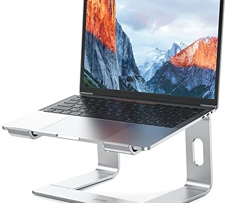 BESIGN LS03 Aluminum Laptop Stand, Ergonomic Detachable Computer Stand, Notebook Riser Compatible with Air, Pro, Dell, HP, Lenovo More 10-15.6" Laptops, Silver