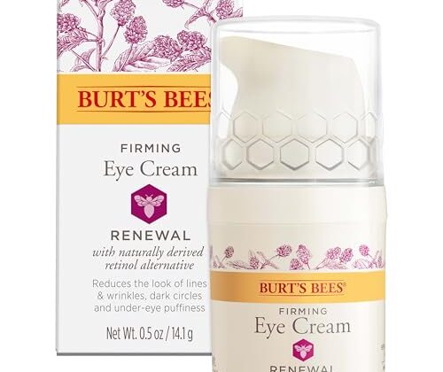 Burt's Bees Renewal Firming Eye Cream With Natural Retinol Alternative, Reduces Appearance of Lines, Wrinkles, Under-Eye Circles and Crow's Feet, 99 Percent Natural Origin Skin Care, 0.5 oz. Bottle