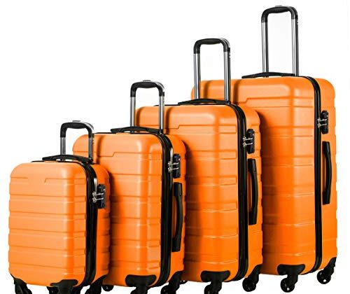 Coolife Luggage 4 Piece Set Suitcase Spinner Hardshell Lightweight TSA Lock