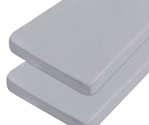 Cot Sheets 31" x 75", 2 Pack Cot Size Sheet Fitted with Narrow Twin/Camp Bunk/Rvs Bunk/Guest Beds/Army Cots/Trifold Mattress, Super Soft Breathable Microfiber Bed Cover, Bottom Sheet, Gray