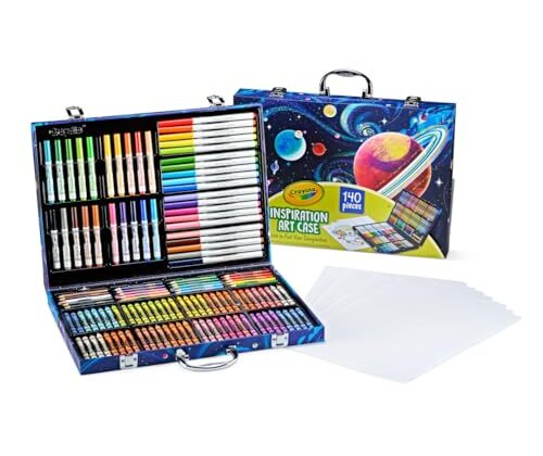 Crayola Inspiration Art Case Coloring Set - Space (140ct), Art Kit For Kids, Toys for Girls & Boys, Art Supplies Set, Gift for Kids, 5+ [Amazon Exclusive]