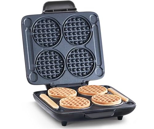 DASH Multi Mini Waffle Maker - Four 4” Waffle Molds, Nonstick Waffle Iron with Quick Heat-Up, Nonstick Surface - Perfect Mini Waffle Maker for Kids and Families, Just Add Batter