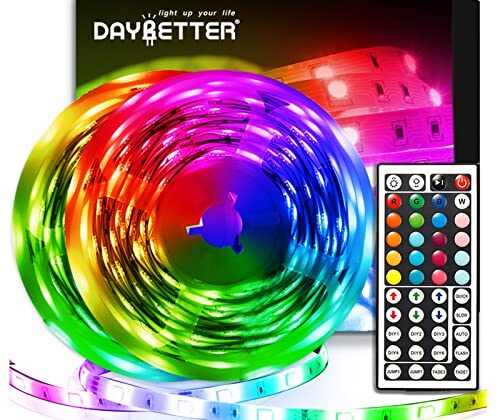 DAYBETTER Led Strip Lights 32.8ft Kit with Remote and Power Supply Color Changing