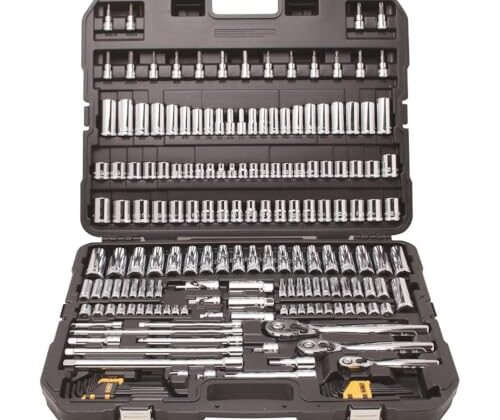 DEWALT Mechanics Tool Set, SAE and Metric, 1/2, 1/4, 3/8 Drive Sizes, 192-Piece (DWMT75049)