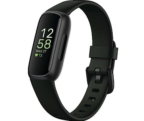 Fitbit Inspire 3 Health &-Fitness-Tracker with Stress Management, Workout Intensity, Sleep Tracking, 24/7 Heart Rate and more, Midnight Zen/Black One Size (S & L Bands Included)