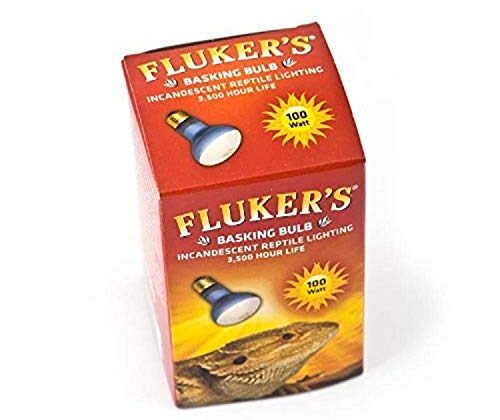 Fluker's Incandescent Basking Spotlight Bulbs for Reptiles Tanks, Reptile Heat Lamp Bulbs for Infrared Light, 100-Watt