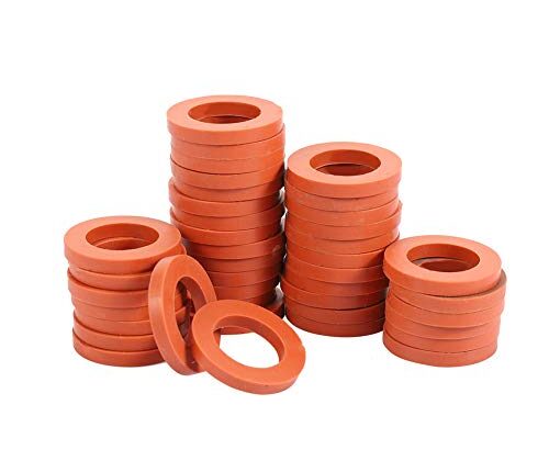Garden Hose Washer Heavy Duty Rubber Washer, Fit All Standard 3/4" Garden Hose Fittings (40 Pieces)(red)