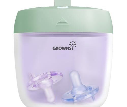 GROWNSY Pacifier Sanitizer Portable, UV Light Sanitizer on The Go, USB Charging Sanitizer Case, Mini Pacifier Sanitizer 99.99% Cleaned in 59 Seconds (Green)