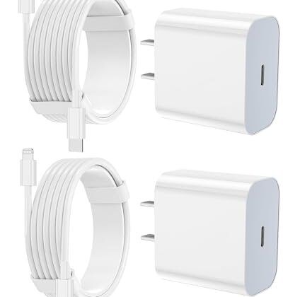 iPhone Charger Fast Charging 2 Pack Type C Wall Charger Block with 2 Pack [6FT&10FT] Long USB C to Lightning Cable for iPhone 14/13/12/12 Pro Max/11/Xs Max/XR/X,AirPods Pro