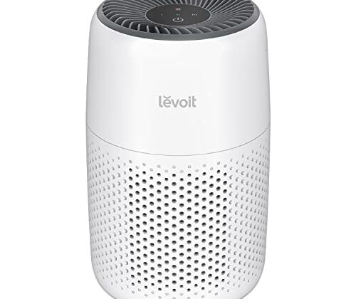 LEVOIT Air Purifiers for Bedroom Home, 3-in-1 Filter Cleaner with Fragrance Sponge for Better Sleep, Filters Smoke, Allergies, Pet Dander, Odor, Dust, Office, Desktop, Portable, Core Mini-P, White