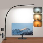 LIBORA Led Desk Lamp for Home Office, Eye-Caring Desk Light with Clamp, Clip on Light for Reading, 3 Modes 10 Brightness, Flexible Gooseneck, Memory Function, Study, Work, Draw, Black