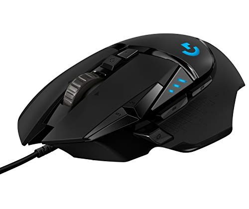 Logitech G502 HERO High Performance Wired Gaming Mouse, HERO 25K Sensor, 25,600 DPI, RGB, Adjustable Weights, 11 Programmable Buttons, On-Board Memory, PC / Mac