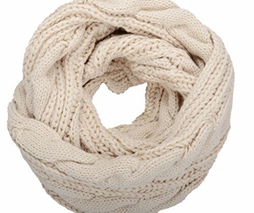 NEOSAN Womens Thick Ribbed Knit Winter Infinity Circle Loop Scarf Twist Khaki
