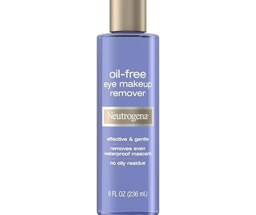 Neutrogena Gentle Oil-Free Eye Makeup Remover & Cleanser for Sensitive Eyes, Non-Greasy Makeup Remover, Waterproof Mascara Remover, Dermatologist & Ophthalmologist Tested, 8 fl. oz