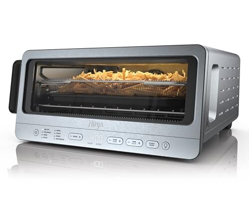 Ninja Flip Toaster Oven&Air Fryer, 8-in-1 Functionality, Flip Up&Away Capability for Storage Space, LargeCapacity, Air Fry Basket, SheetPan, Wire Rack&Removable Crumb Tray, Stainless,1800 watts, SP151