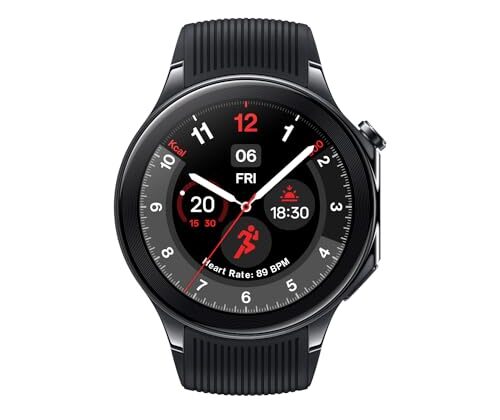 OnePlus Watch 2 Black Steel, 32GB, 100-Hour Battery, Health & Fitness Tracking, Sapphire Crystal Design, Dual-Engine, Wear OS by Google