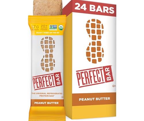 Perfect Bar Original Refrigerated Protein Bar, Peanut Butter, 2.5 Ounce Bar, 8 Count (Pack of 3)