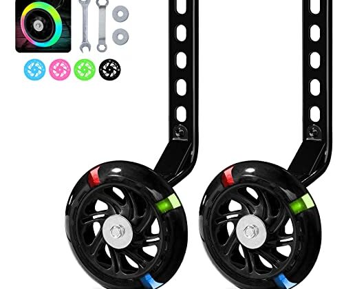 PRUNUS Flash BIKE Training Wheels for 14 16 18 20 Inch.Training Wheels for Kids Bike is Heavy Duty.Bicycle Training Wheel is Suitable Single Speed Bike