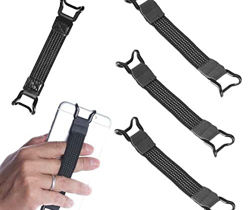Qoyapow 3 Pack Mobile Phone Security Hand Strap Holder for 5.2-7.5 Inch Smartphones Universal Drop Prevention Elastic Bundle Grip Belt for Kindle Phone 13/12/11/Xr/Xs Max and Other Smartphones