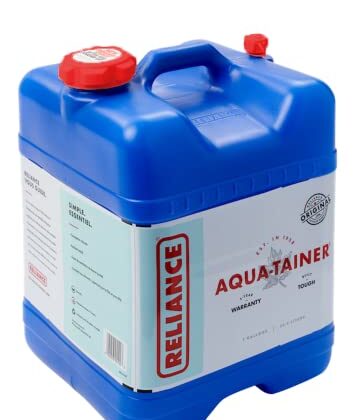 Reliance Products Aqua-Tainer 7 Gallon Rigid Water Container, Blue , 11.3 Inch x 11.0 Inch x 15.3 Inch