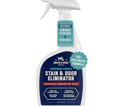 Rocco & Roxie Stain & Odor Eliminator for Strong Odor, 32oz Enzyme Pet Odor Eliminator for Home, Carpet Stain Remover for Cats & Dog Pee, Enzymatic Cat Urine Destroyer, Carpet Cleaner Spray