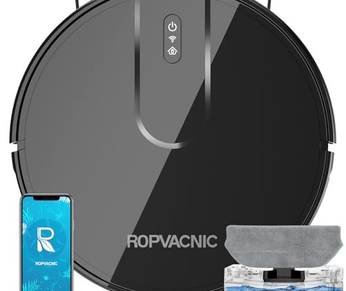 ROPVACNIC Robot Vacuum Cleaner Robot Vacuum and Mop Combo with 4000Pa Suction, Personalized Cleaning Adjustments, Self-Charging Robotic Vacuum Cleaner, Advanced Obstacle Avoidance