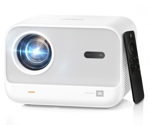 [Sound by JBL & 700ANSI] Yaber 1080P Projector with WiFi 6 and Bluetooth, [Seamless Autofocus] Portable Outdoor Movie Projector, Home Theater Projector for iPhone/TV Stick/HDMI/USB/Laptop/PS5-White