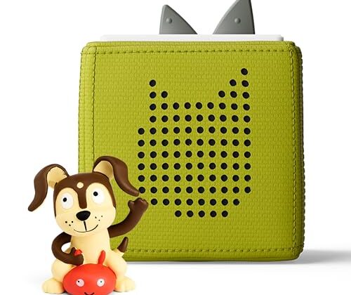 Toniebox Audio Player Starter Set with Playtime Puppy - Listen, Learn, and Play with One Huggable Little Box - Green, 3 Years and up