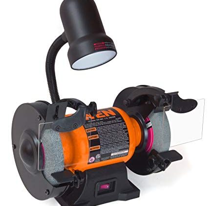 WEN BG4276 2.1-Amp 6-Inch Single Speed Bench Grinder with Flexible Work Light, Black,orange